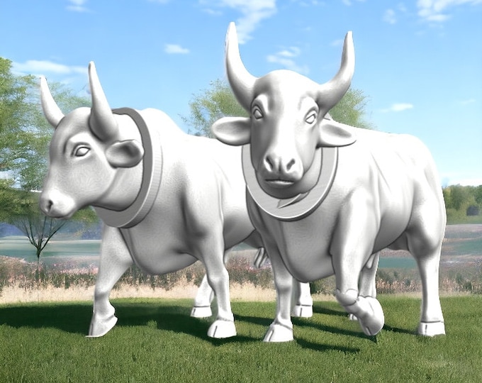 2X Draught Oxen 28mm 1/56