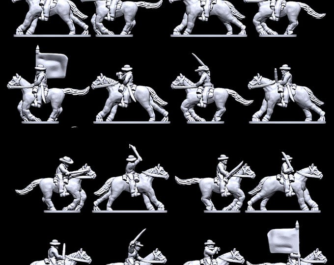 American Civil War Confederate Cavalry 15mm and 13.5mm Epic Scale