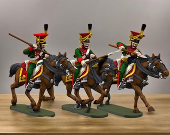 Napoleonic Austrian Uhlans Skirmish Set B - UNPAINTED 28mm 1/56 Wargames and Collectors Figures by Garrison Miniatures