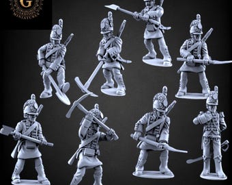 Napoleonic Spanish Sappers: 28mm 1/56