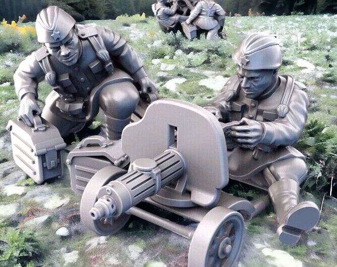 WW2 Soviet HMG Unit 2X figures Ideal Bolt Action 28mm 1/56 Wargames & Collectors Figures by Kyoushuneko for Garrison Miniatures