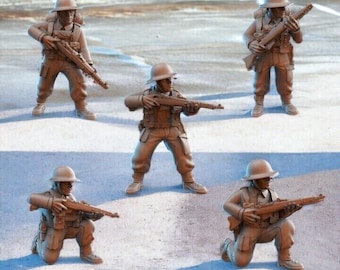 WW2 British Army Riflemen X5 ideal Bolt Action 28mm 1/56