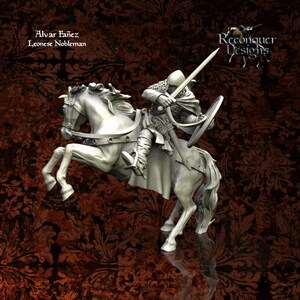 Alvar Fañez, Castillian Nobleman Mounted Medieval Reconquista etc 28mm Wargames and Collectors Figure by Caballero for Garrison Miniatures