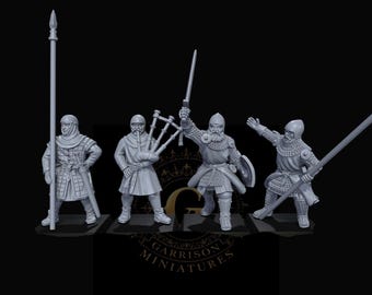 14thC Scots Pikemen Commd Medieval Bannockburn 28mm 1/56