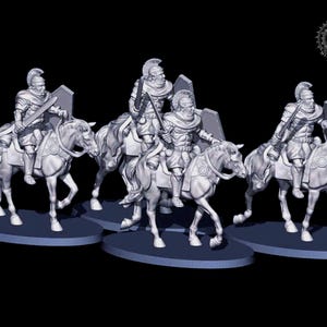 Roman Empire Equites Praetoriae Elite Cavalry x4 28mm Unpainted Saga Carthage Wargames & Collectors Figures by RW for Garrison Miniatures