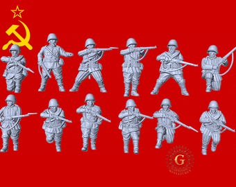 Red Army Mid/Late War Riflemen, 28mm 1/56