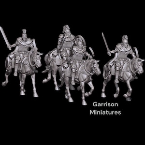 Ancient Roman Equites Custodes X4 Saga Carthage Hail Caesar 28mm 1/56 Unpainted Wargames Collectors Figures by RW for Garrison Miniatures