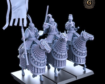 Old World etc Cathay Jade Cavalry Command 32mm