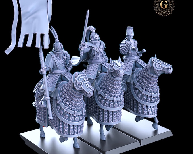 Old World etc Cathay Jade Cavalry Command 32mm