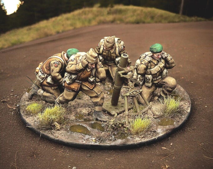 British Royal Marine Commando 3" Mortar,  28mm 1/56