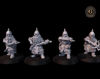 Dwarf Warriors with Crossbows, 28mm 1/56