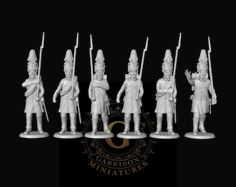 Lutzow Freikorps Marching X6:  28mm Napoleonic Wargame and Display Miniatures
