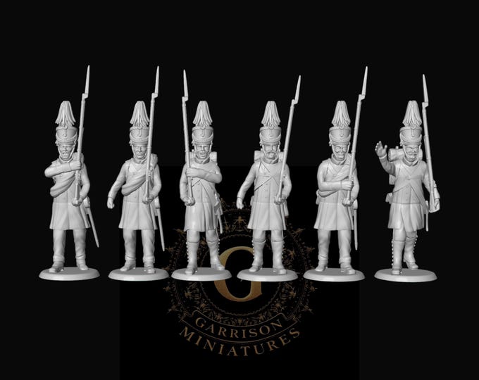 Lutzow Freikorps Marching X6:  28mm Napoleonic Wargame and Display Miniatures