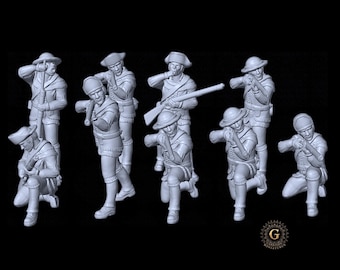 Revolutionary War AWI Continental Infantry Firing Line Hunting Outfit 28mm 1/56