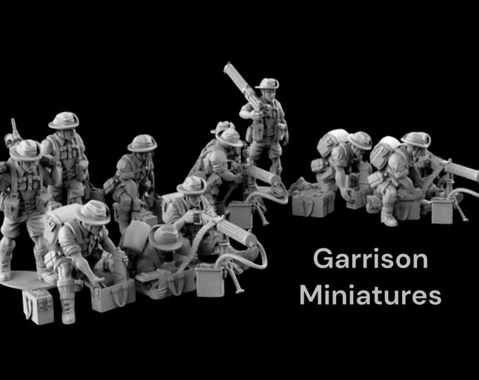 WW2 Australian MMG Team: 28mm Wargaming Figures by BattleCat