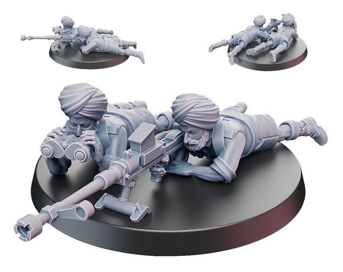 WWII Indian Sikh Anti-Tank Team, ideal Bolt Action 28mm 1/56 Wargames and Collectors Figures by Kyoushuneko for Garrison Miniatures