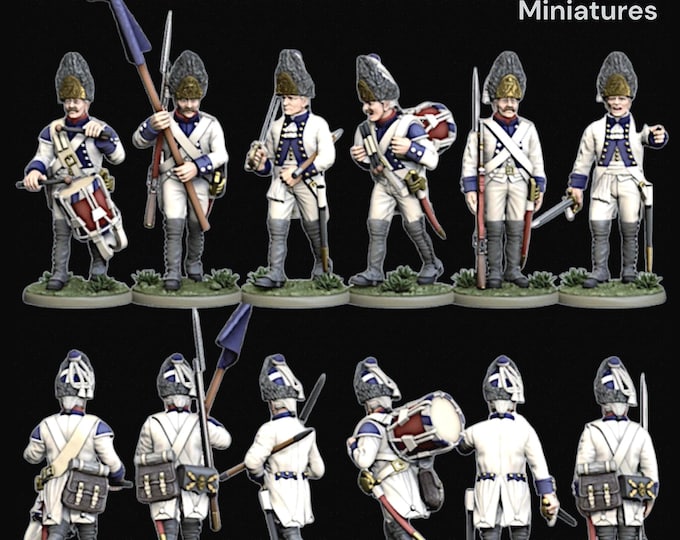 Napoleonic Saxony Grenadiers Command 1806 28mm 1/56