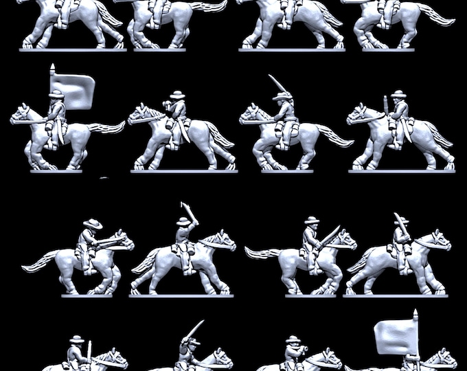 American Civil War Confederate Cavalry 15mm and 13.5mm Epic Scale