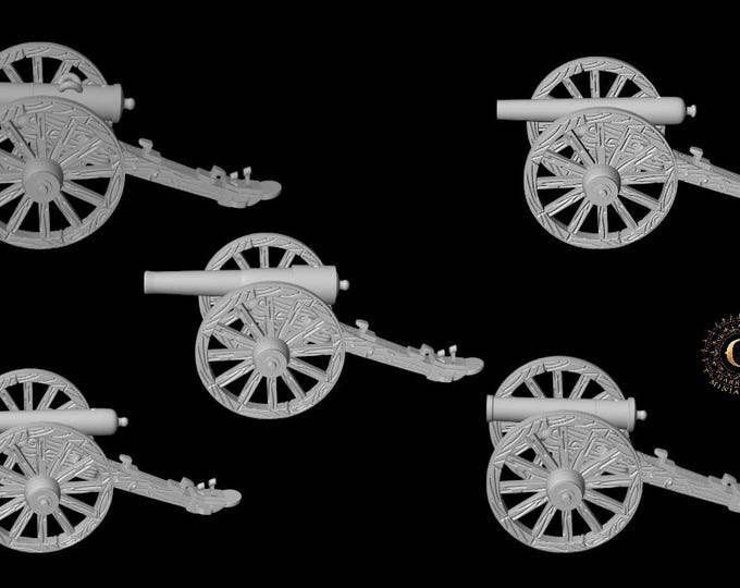 5 Famous American Civil War Artillery Pieces Set 2 - 28mm 1/56