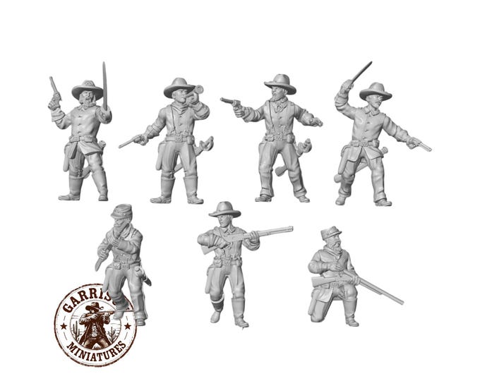 HO Scale Wild West 1/87 Unpainted Resin 7th Cavalry Miniatures Train Layout