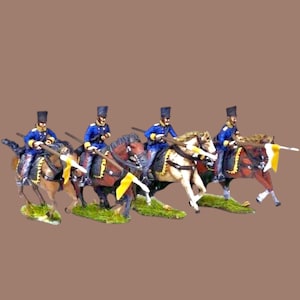 Napoleonic Prussian Landwehr Cavalry Charging Waterloo etc UNPAINTED 28mm 1/56 Wargames and Collectors Figures by Garrison Miniatures