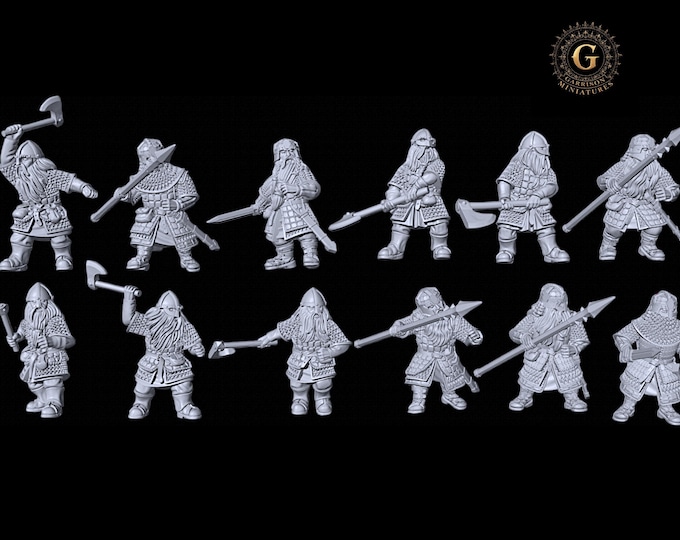 Dwarf Army Deal #2 Dwarf Warriors Bundle 28mm 1/56