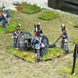 Napoleonic British Foot Artillery Set 1 Waterloo, Peninsula War28mm 1/56 Unpainted Wargames Collectors Figures by Garrison Miniatures