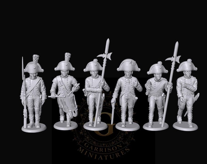 Saxony Musketeers Command Group X6 28mm