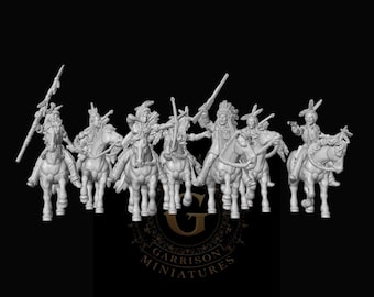 Mounted Sioux Warriors X7, 28mm/32mm
