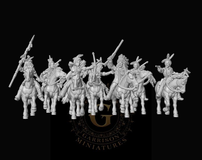 Mounted Sioux Warriors X7, 28mm/32mm