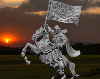 Moorish Standard Bearer with Almoravid Flag 28mm 1/56