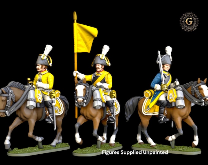 Napoleonic Saxony Cuirassiers Command 28mm 1/56