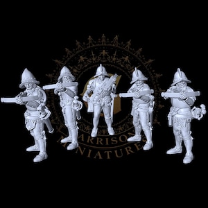 Medieval Spanish Empire Crossbows X5 Reconquista, 28mm 1/56 Wargames and Collectors Figures by Garrison Miniatures
