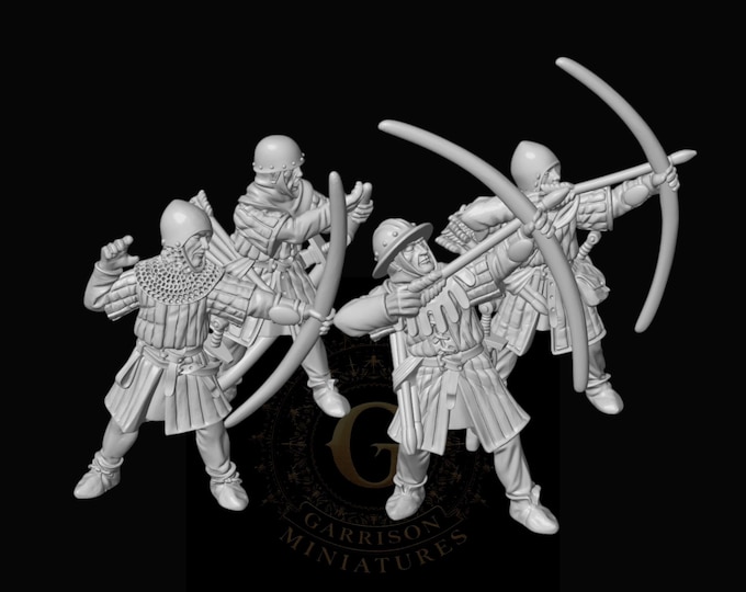 English Archers in Gambeson X4 28mm