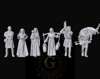 Villagers Set C X6: 28mm