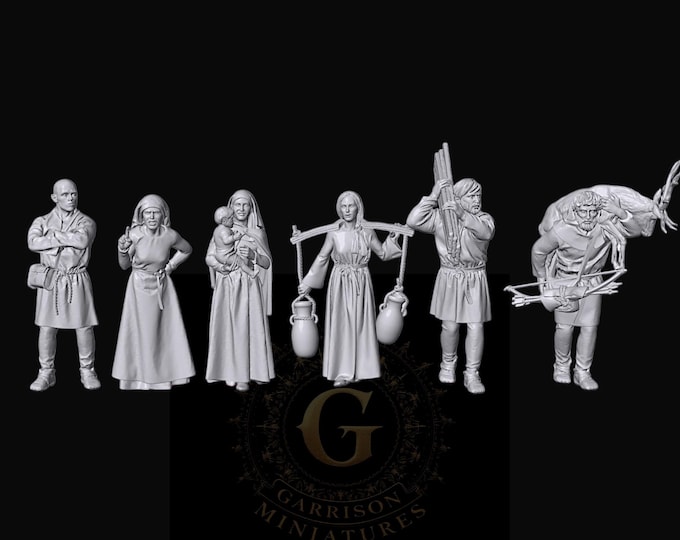 Villagers Set C X6: 28mm
