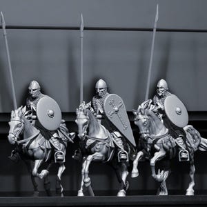 11th C. Spanish Knights with Lances Up 28mm 1/56 Wargames and Collectors Figures by Reconquer Designs for Garrison Miniatures