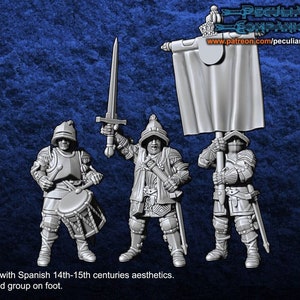Medieval Spanish Empire Command X3 Reconquista,28mm 1/56 Wargames and Collectors Figures by PC for Garrison Miniatures