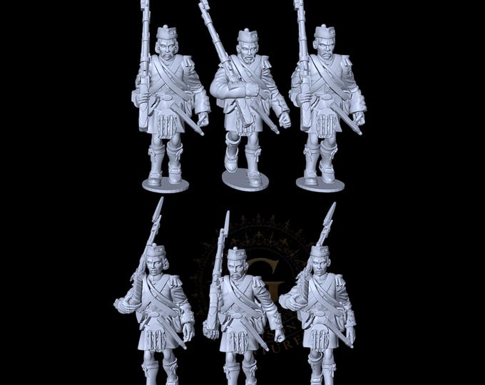 Union 79th NY Highlanders (Camerons) Marching X6: 28mm