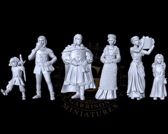 Medieval Nobles, Commoners & Children 28mm 1/56