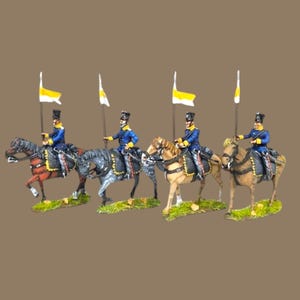 Napoleonic 28mm Prussian Landwehr Cavalry Marching, Waterloo etc UNPAINTED 28mm 1/56 Wargames and Collectors Figures by Garrison Miniatures