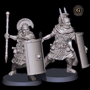 Roman Empire Centurio and Optio Saga Carthage Hail Caesar 28mm 1/56 Unpainted Wargames Collectors Figures by RW for Garrison Miniatures