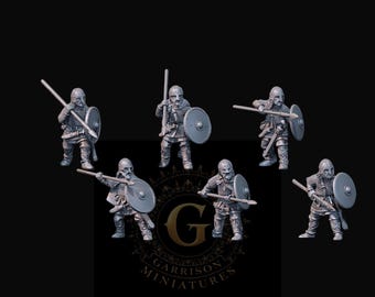 Armoured Saxon Spearmen X6: 28mm