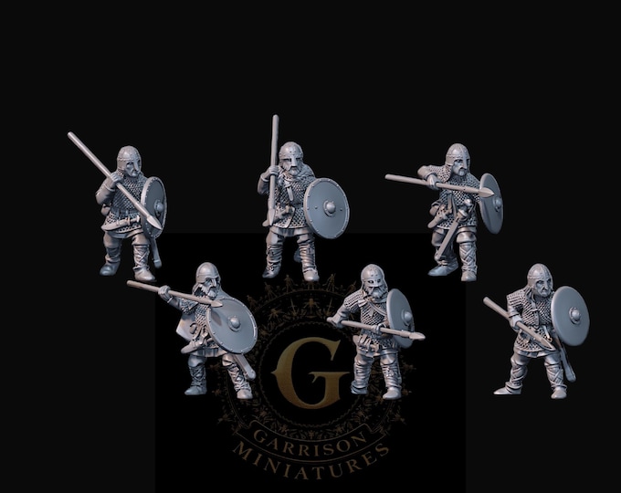 Armoured Saxon Spearmen X6: 28mm