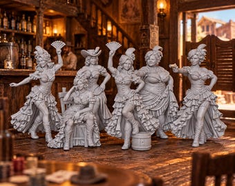 HO Scale Wild West 1/87 Unpainted Resin Saloon Dancing Girls Miniatures Train Layout