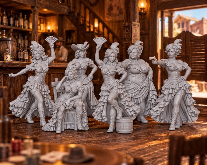 HO Scale Wild West 1/87 Unpainted Resin Saloon Dancing Girls Miniatures Train Layout