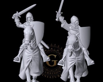 Mounted Knights with Hand Weapons: X2 28mm