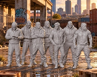 Urban Street Toughs X7 1:87 HO Model Railroad Railway Layout Figures