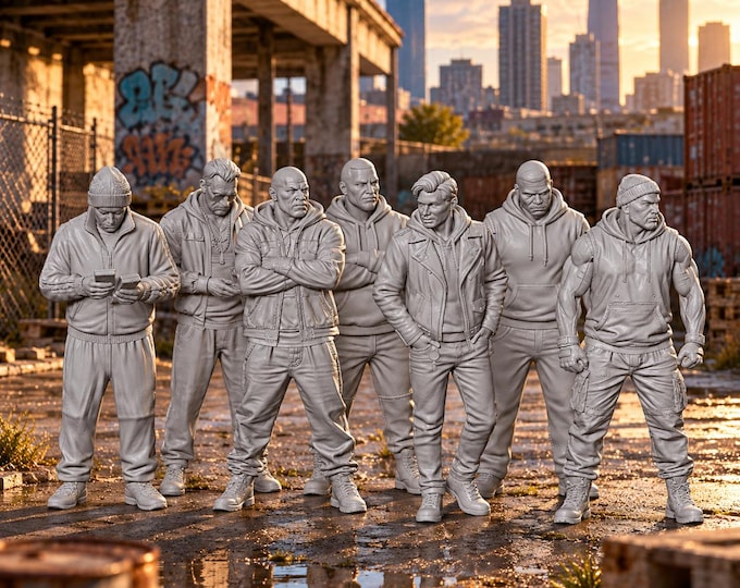 Urban Street Toughs X7 1:87 HO Model Railroad Railway Layout Figures