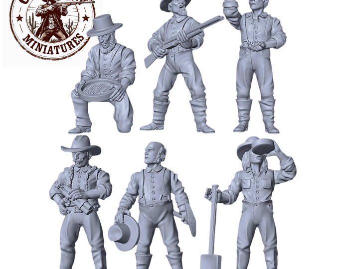 HO 1/87 Railroad Miniatures Prospectors & Gold Miners